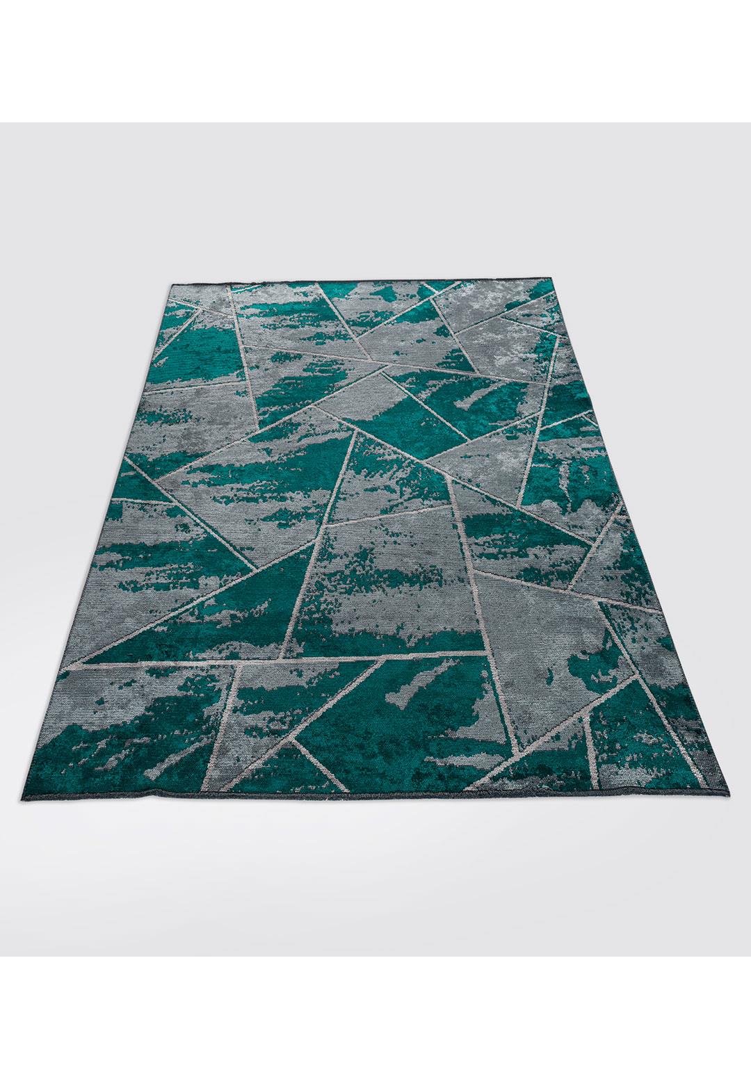 BREMEN BLUE - DARK TURQUOISE - LIGHT GREY RUG