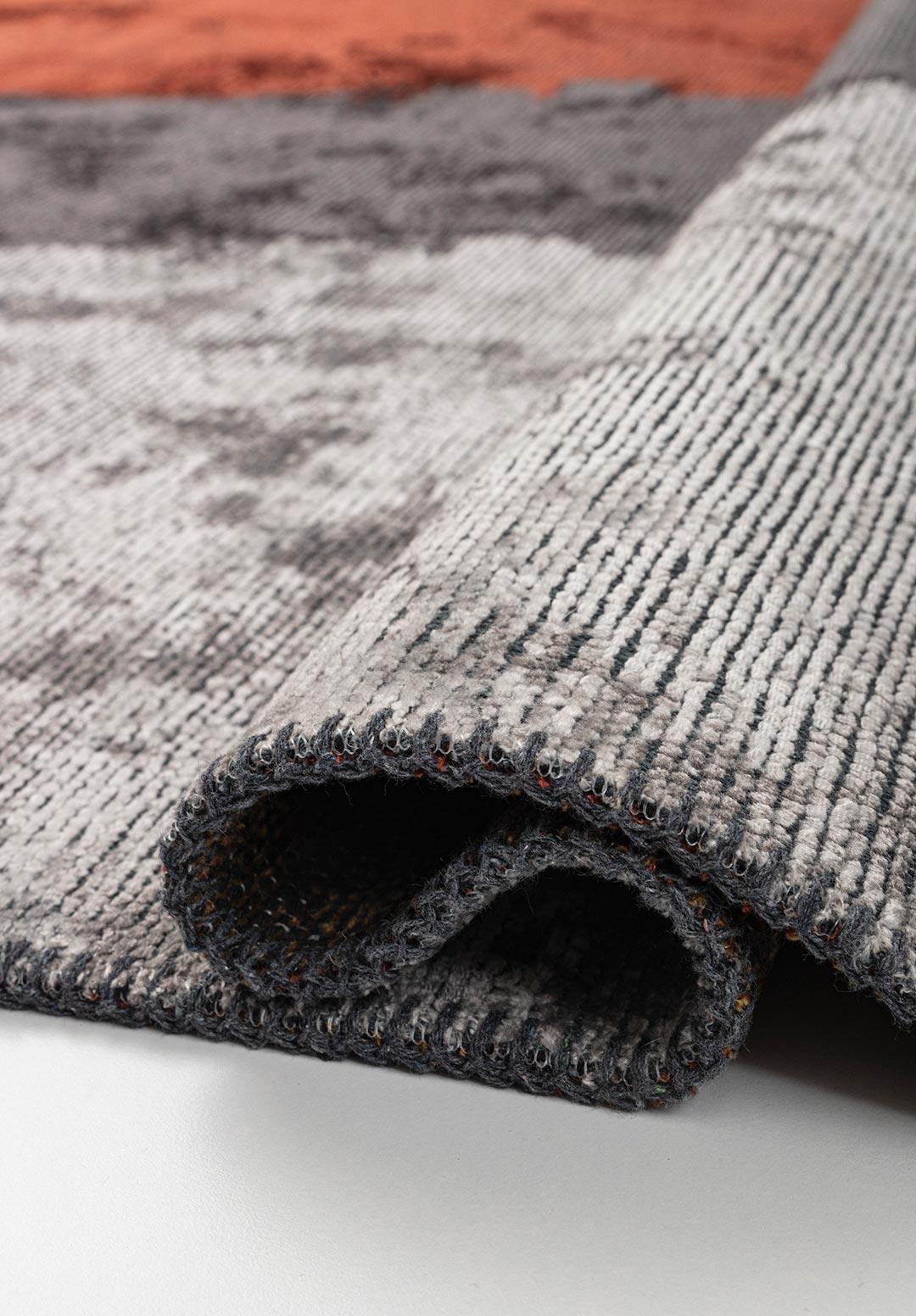 HAMBURG CHARCOAL - DARK TERRA - MUSTARD - LIGHT GREY RUG
