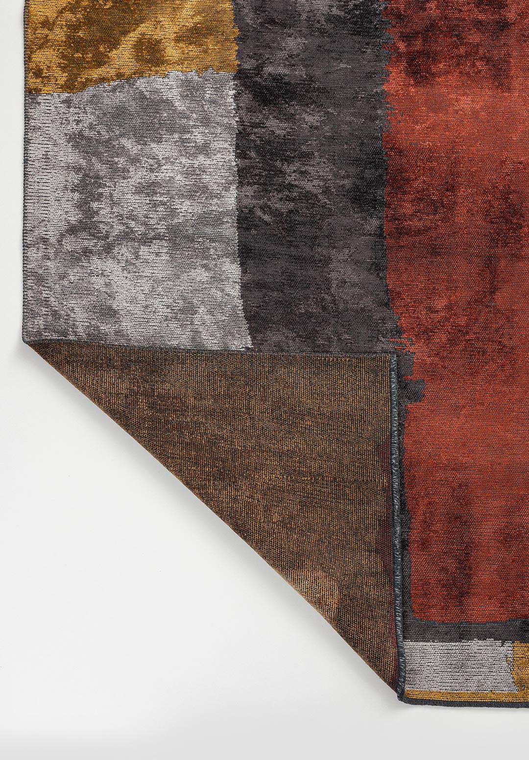 HAMBURG CHARCOAL - DARK TERRA - MUSTARD - LIGHT GREY RUG