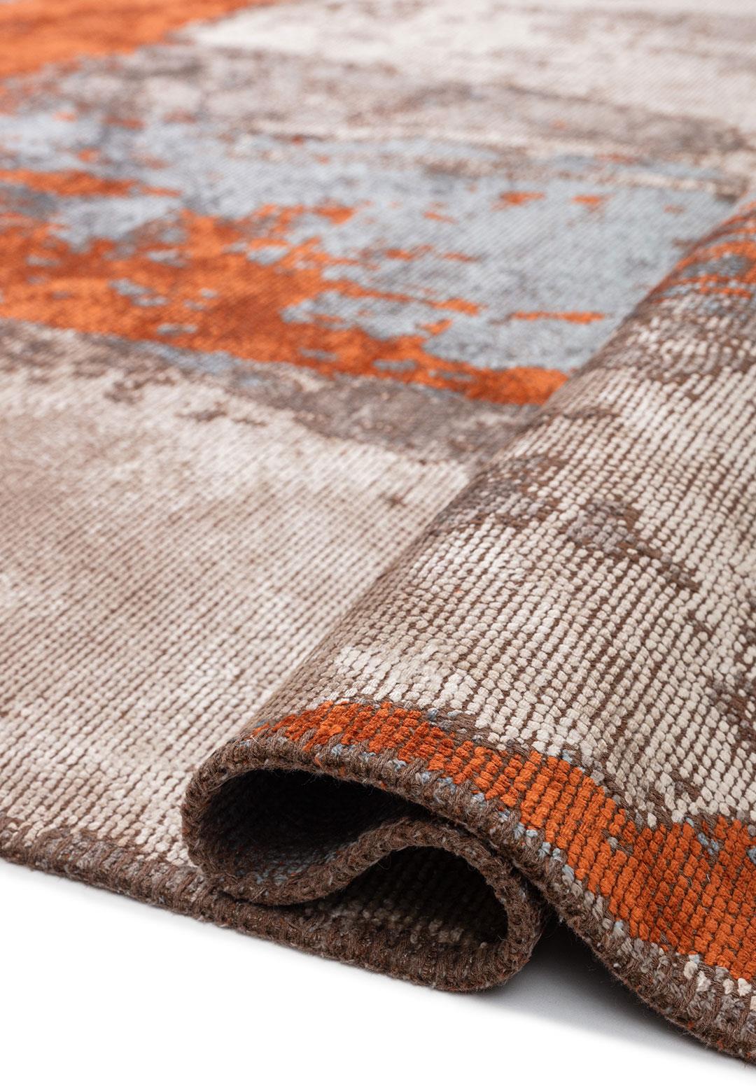 CANNES RUST - BLUE - DARK GREY - BONE RUG