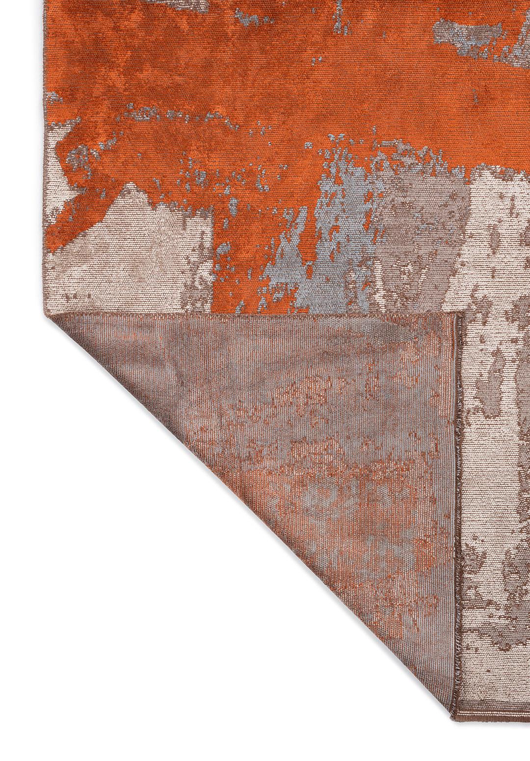 CANNES RUST - BLUE - DARK GREY - BONE RUG
