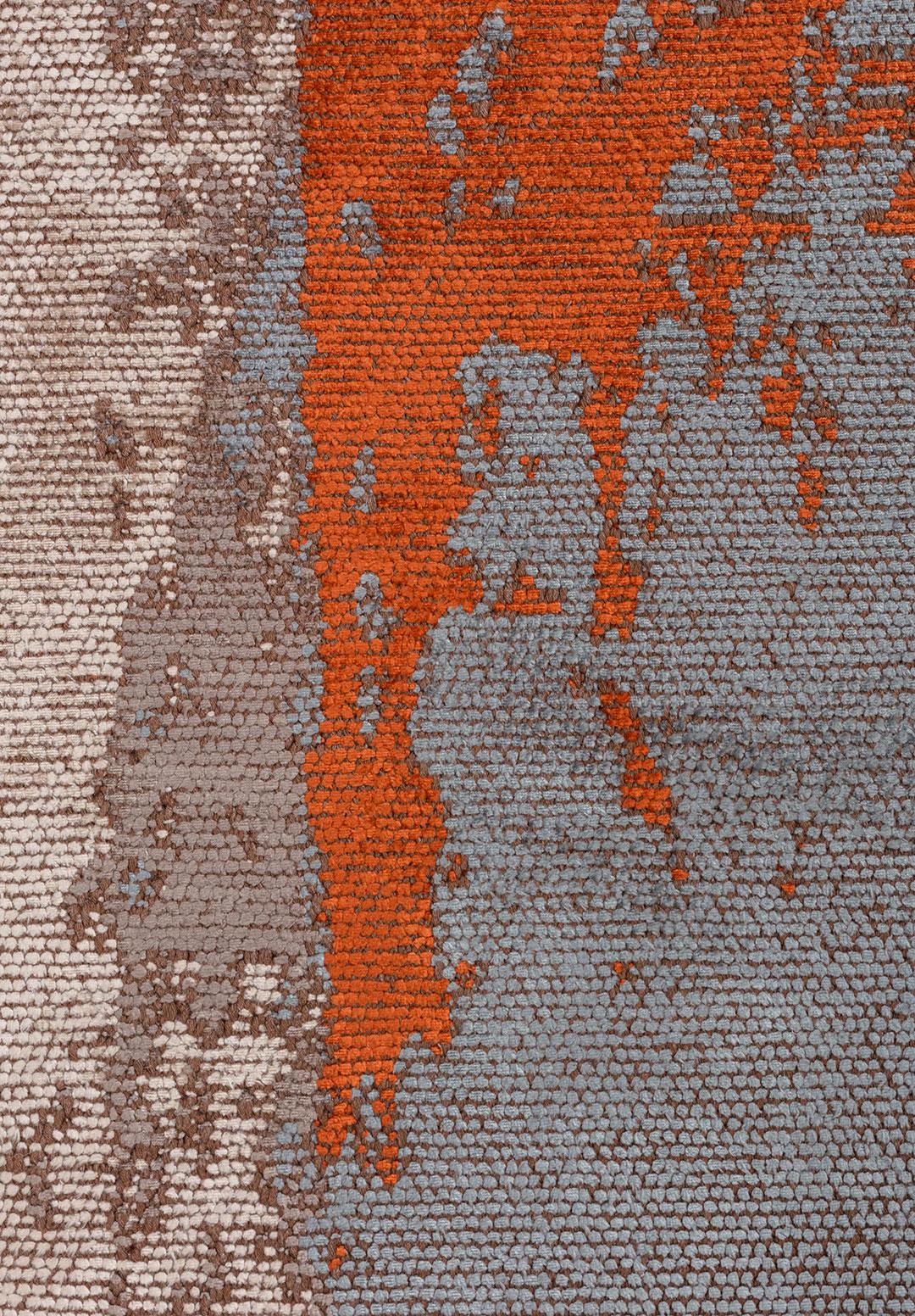 CANNES RUST - BLUE - DARK GREY - BONE RUG