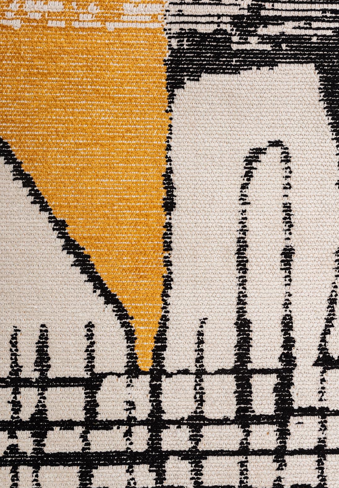 EDINBURGH BLACK - GOLD - ECRU RUG