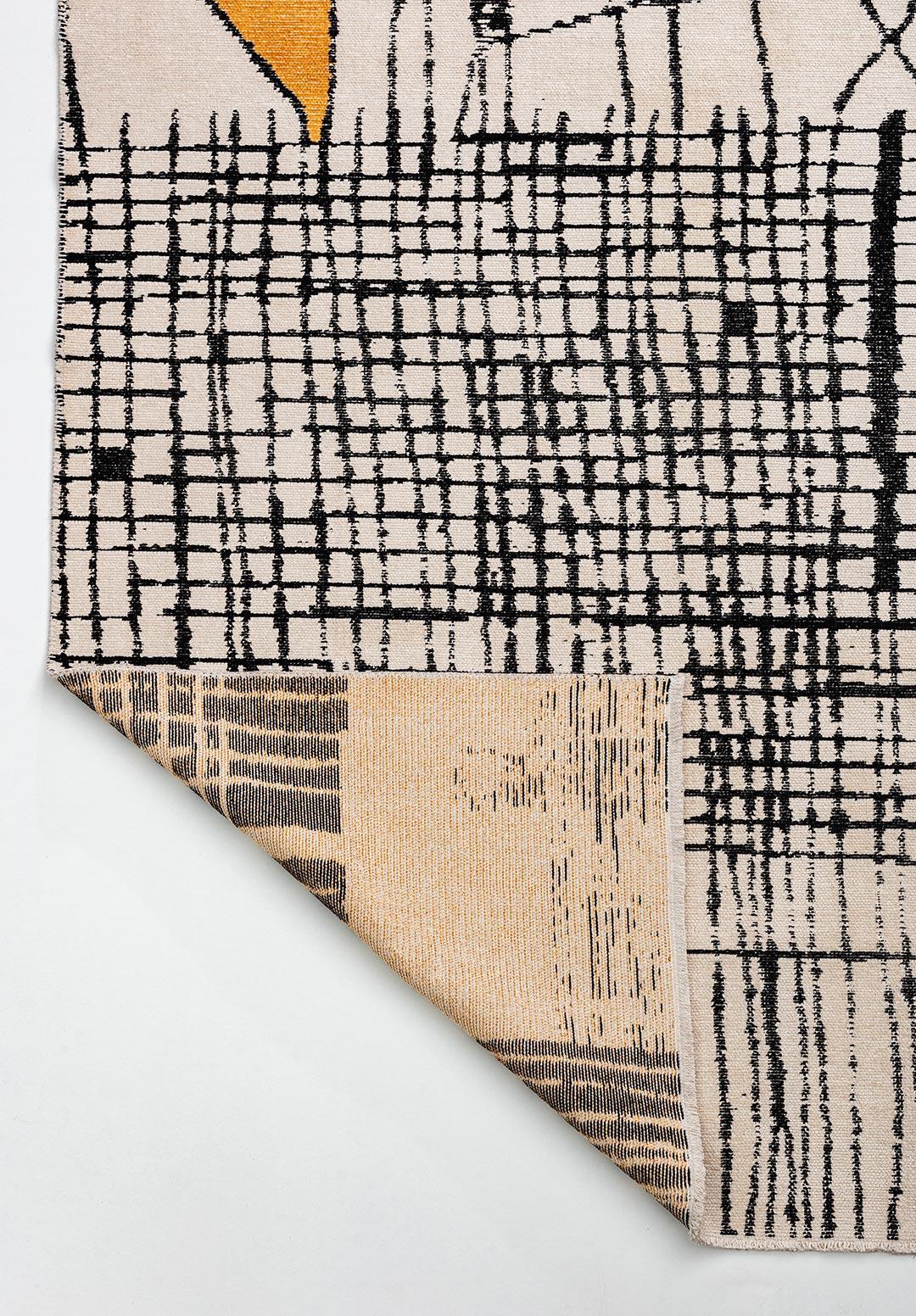 EDINBURGH BLACK - GOLD - ECRU RUG