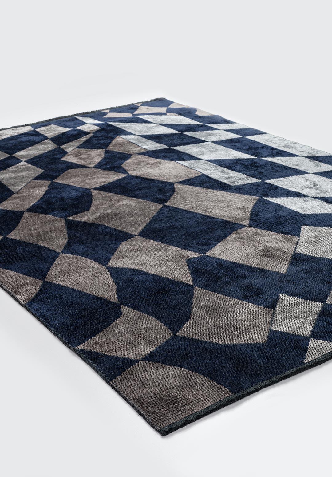 MANCHESTER DARK NAVY - DARK GREY - ICE BLUE - GREY RUG