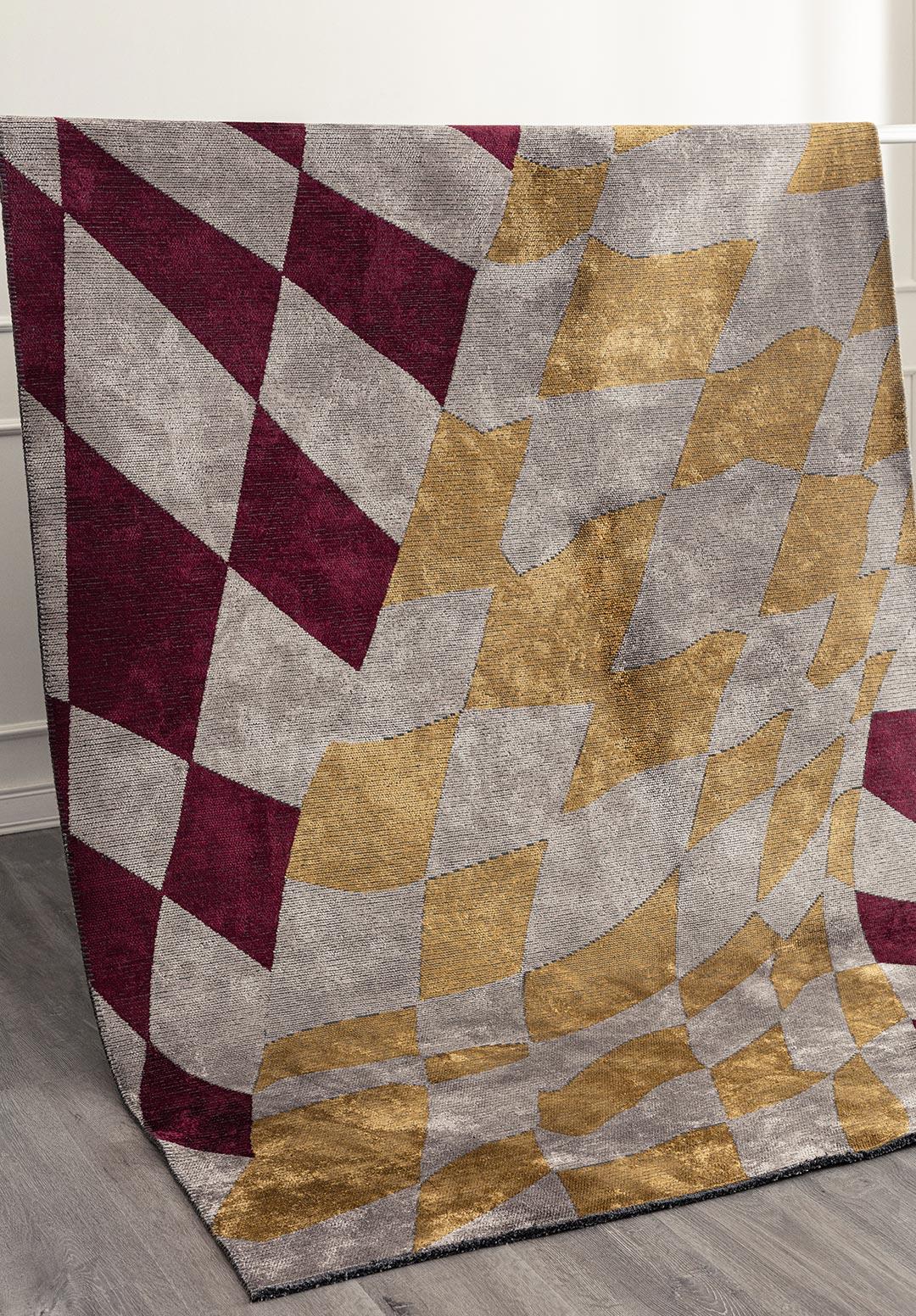 JERSEY CHERRY - LIGHT GREY - GOLD - LIGHT GREY RUG