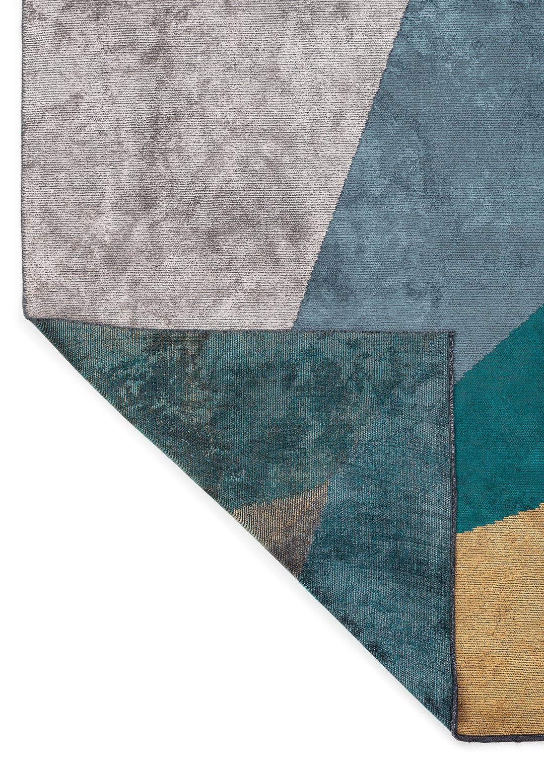 LONDON MUSTARD - LIGHT GREY - DARK TURQUOISE - PETROL - CHARCOAL RUG