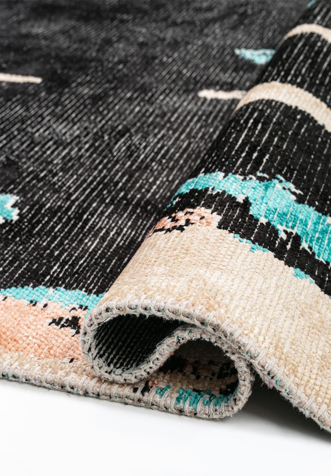 CAPRI BLACK - PETROL - DARK MINK - COPPER - TURQUOISE - CREAM RUG