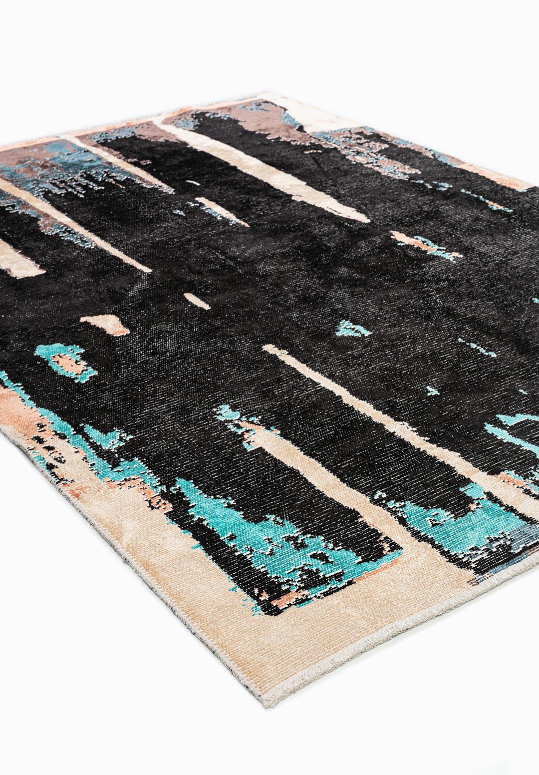 CAPRI BLACK - PETROL - DARK MINK - COPPER - TURQUOISE - CREAM RUG