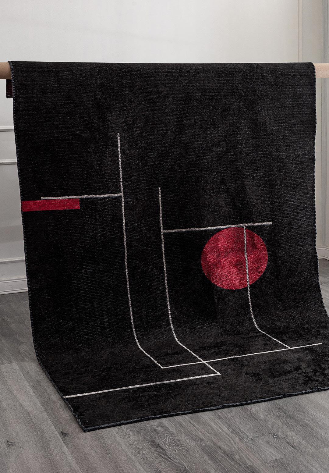 CIRCUS LIGHT GREY - BLACK - RED RUG