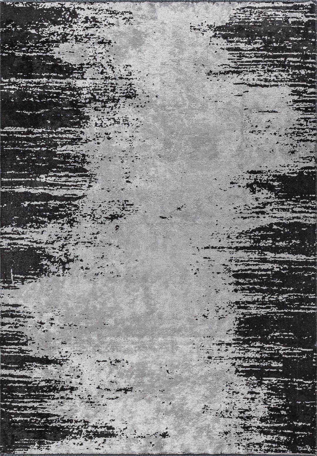 STREAM BLACK - LIGHT GREY RUG