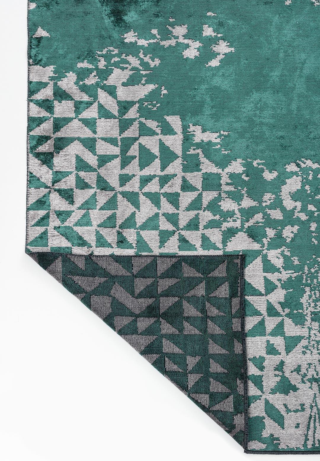 GULF DARK GREEN - GREY RUG