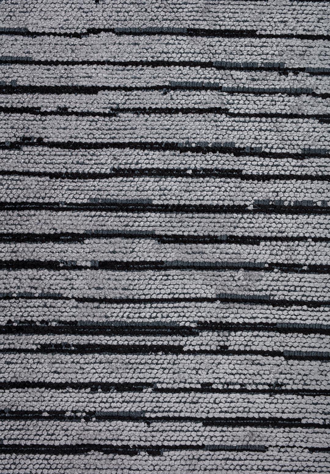 STRIPE BLACK - LIGHT GREY RUG