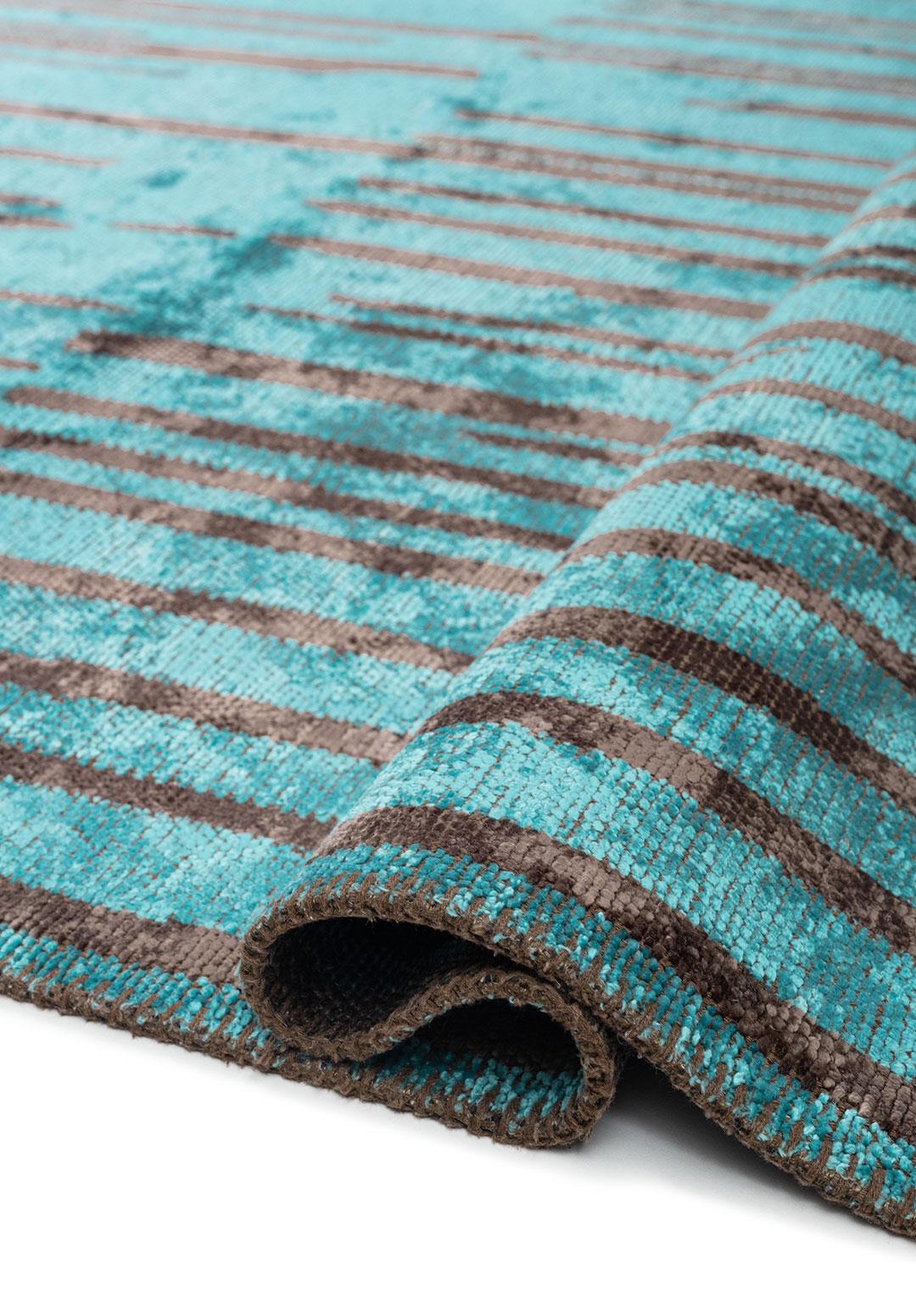 GRAVITY DARK MINK - TURQUOISE RUG