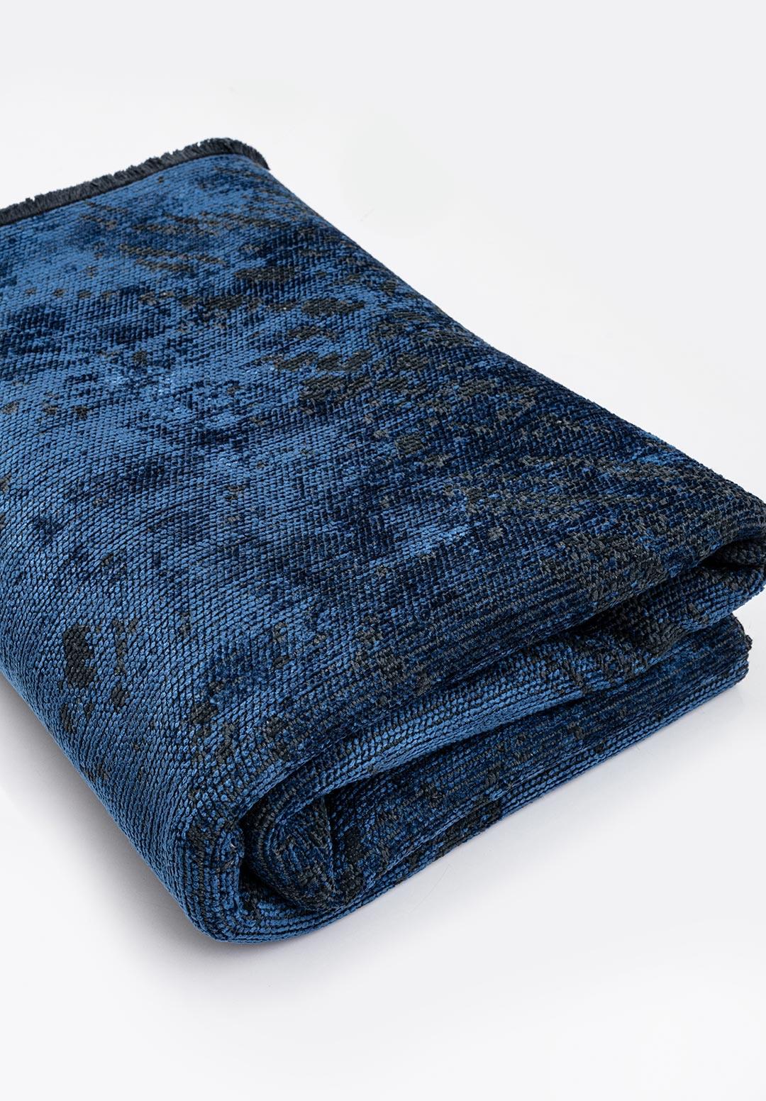 RUSTIC NAVY BLUE - MATTE BLACK RUG