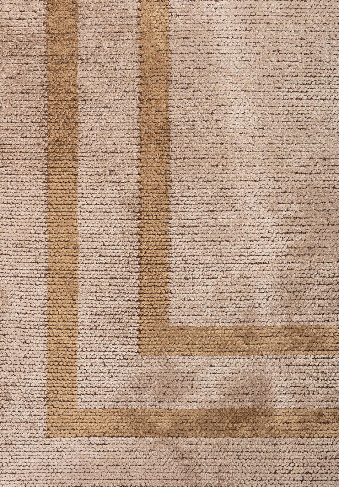 PARALLEL BORDER BEIGE - LIGHT BROWN RUG