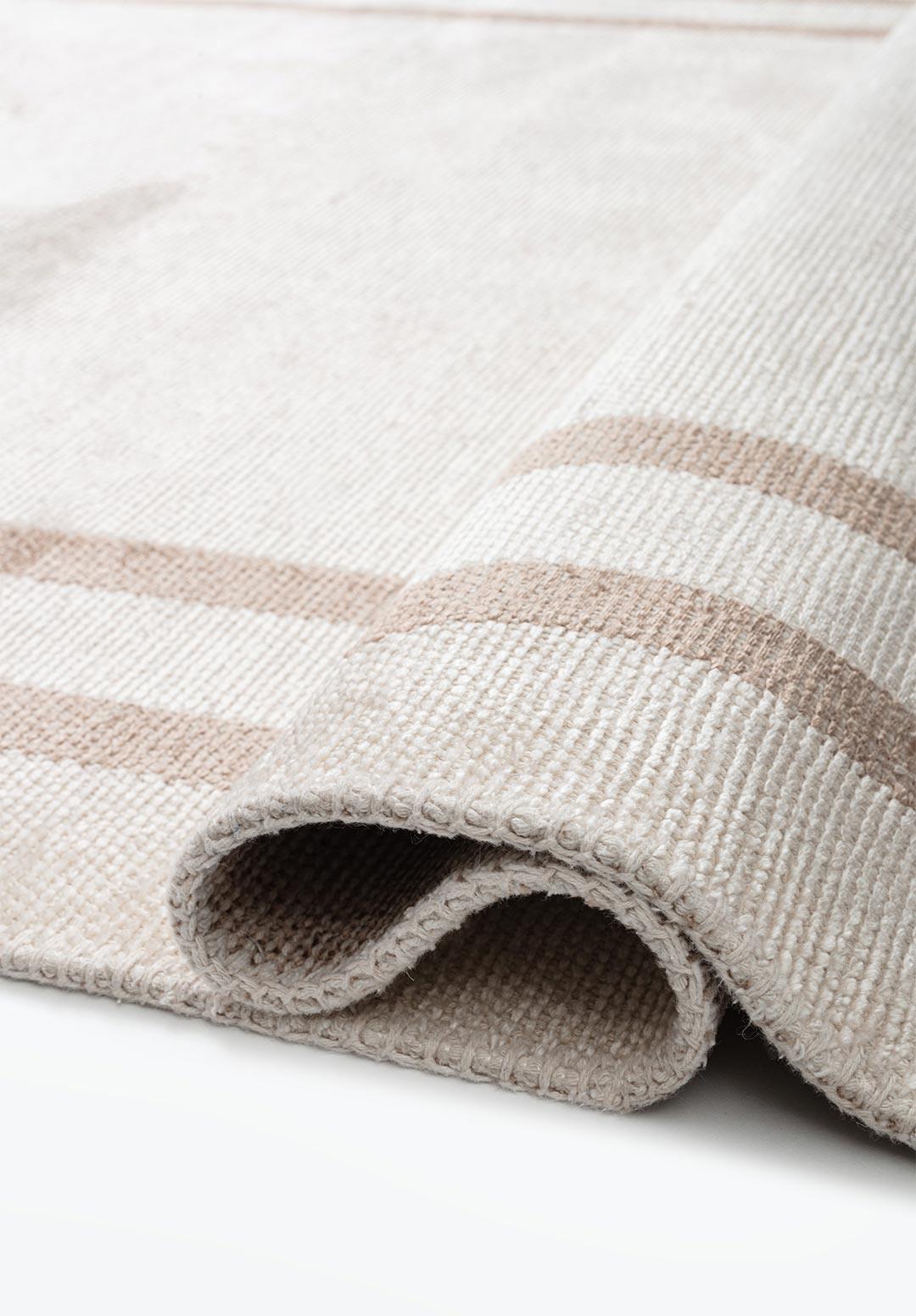 PARALLEL BORDER ECRU - NOUGAT RUG