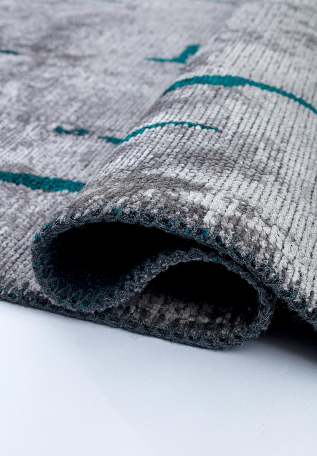 MARK DARK TURQUOISE - LIGHT GREY RUG