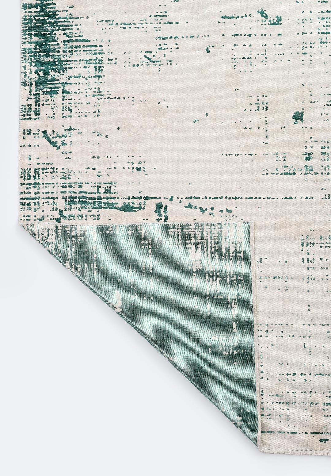 SPACE ECRU - DARK GREEN RUG
