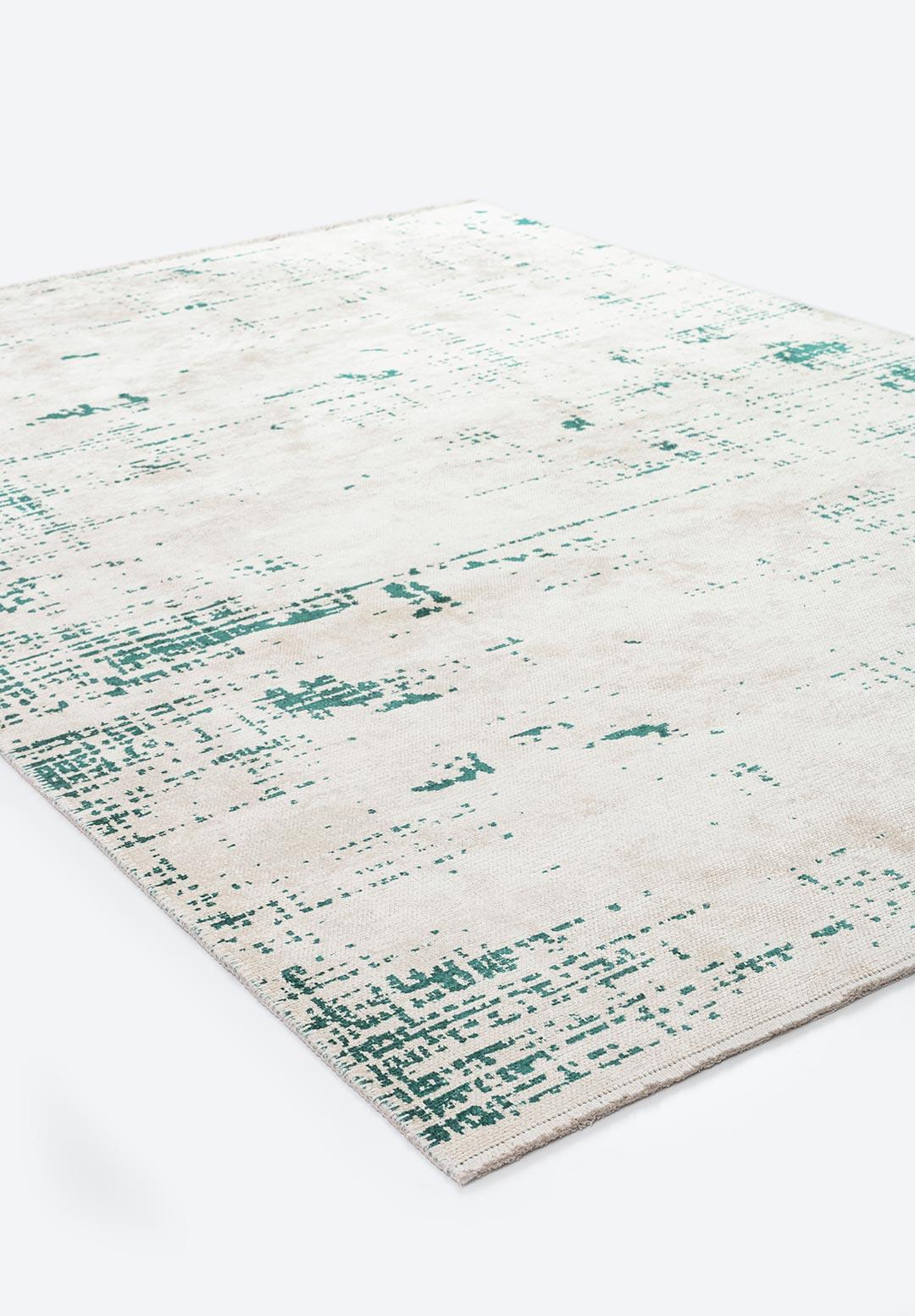 SPACE ECRU - DARK GREEN RUG