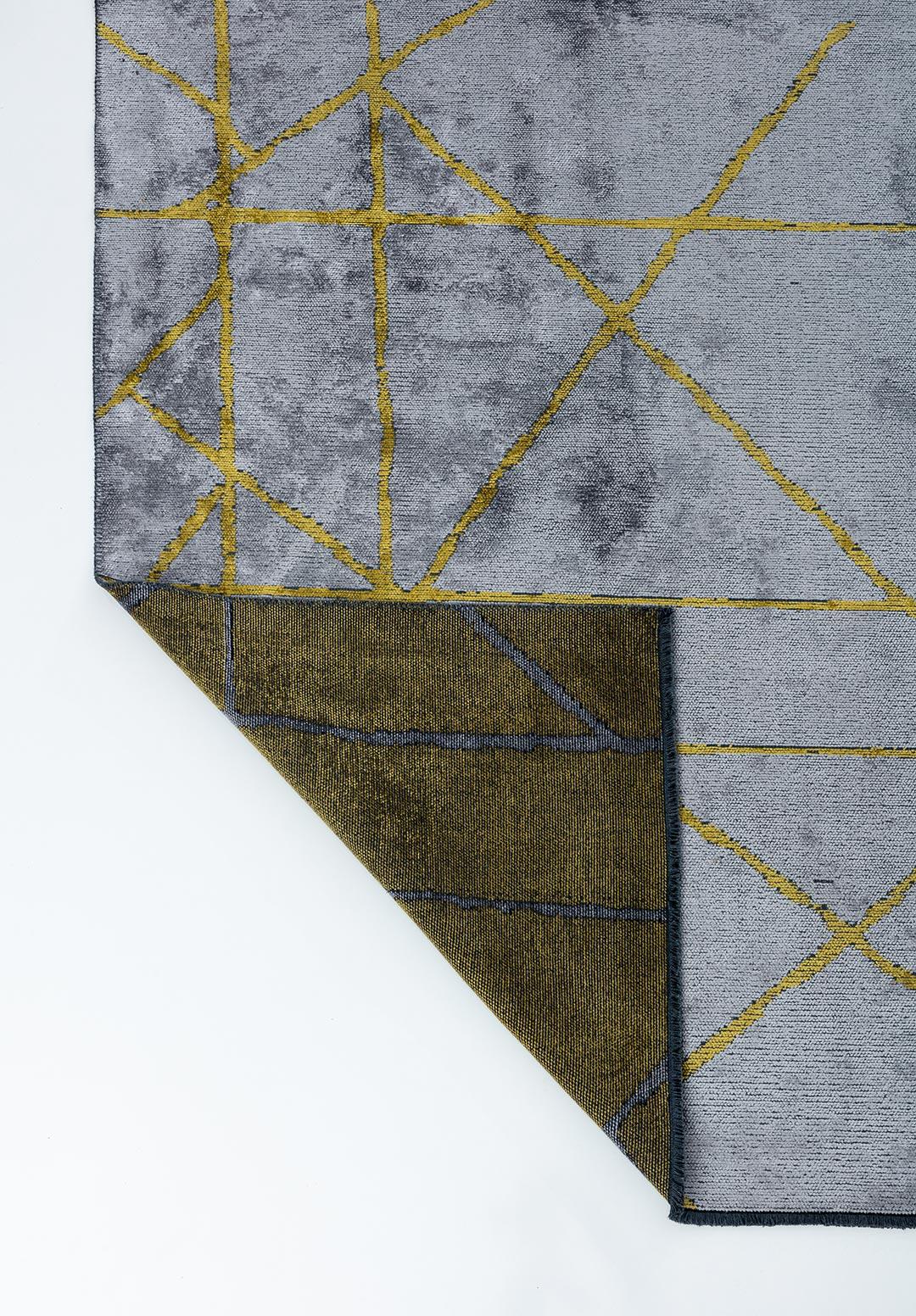 GRID LIGHT GREY - YELLOW RUG