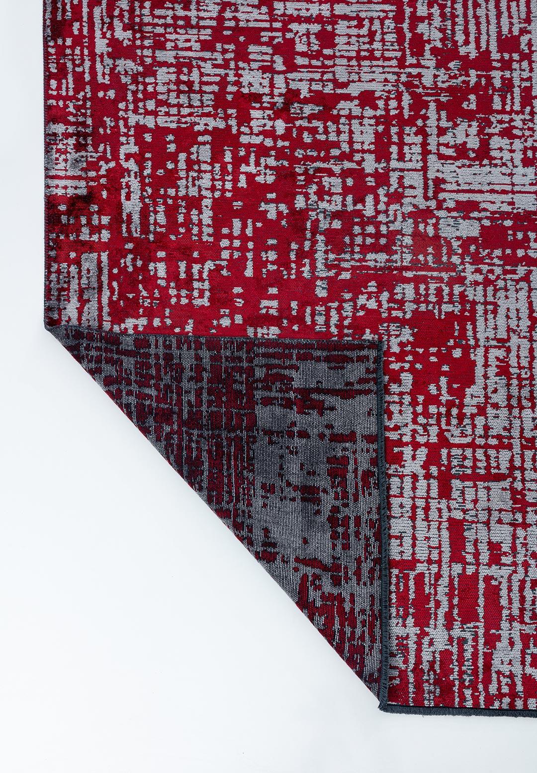 PIXEL RED - LIGHT GREY RUG