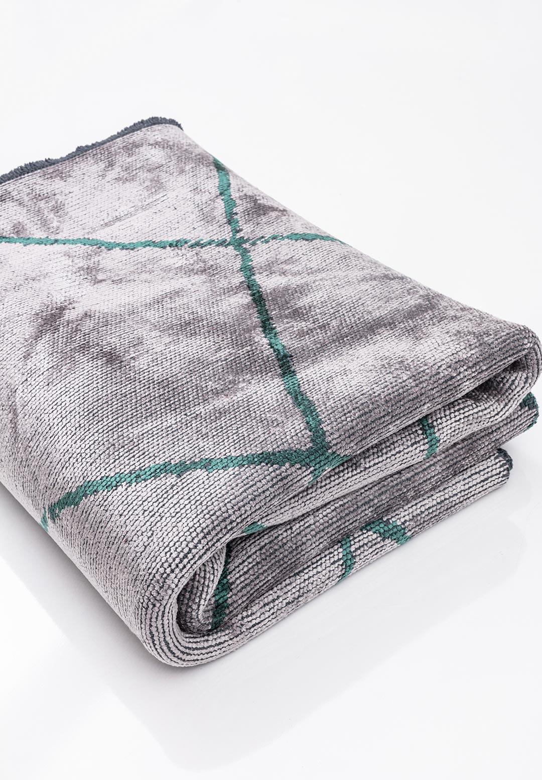 MOROCCAN DARK GREEN - LIGHT GREY RUG