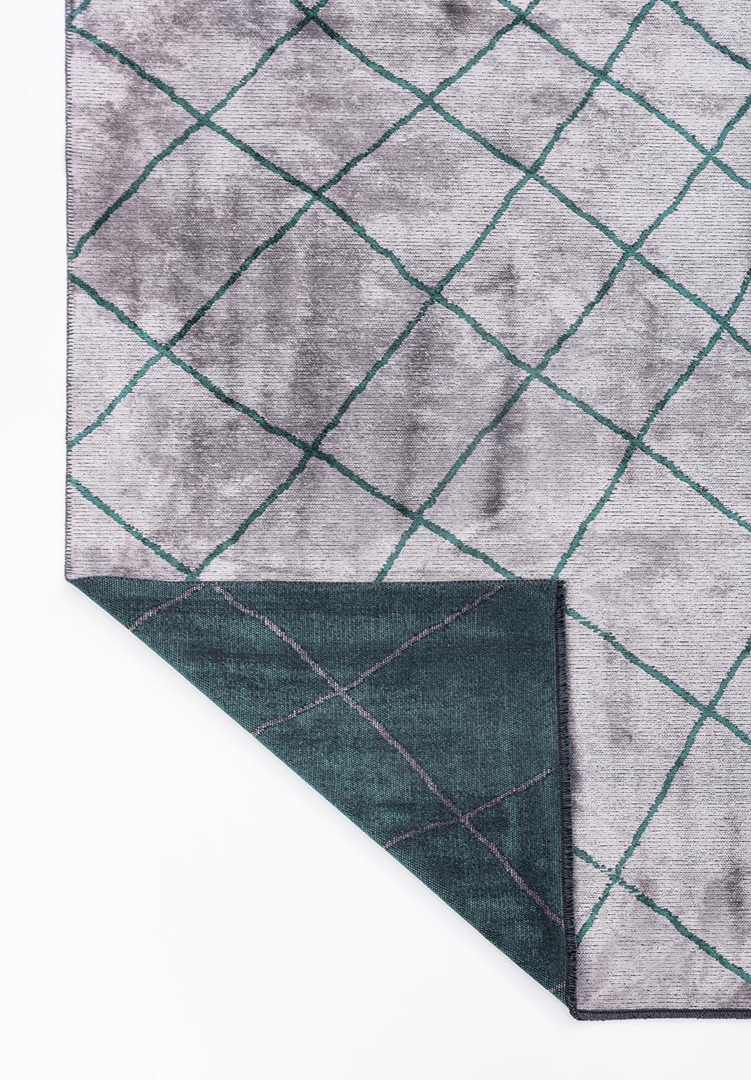 MOROCCAN DARK GREEN - LIGHT GREY RUG