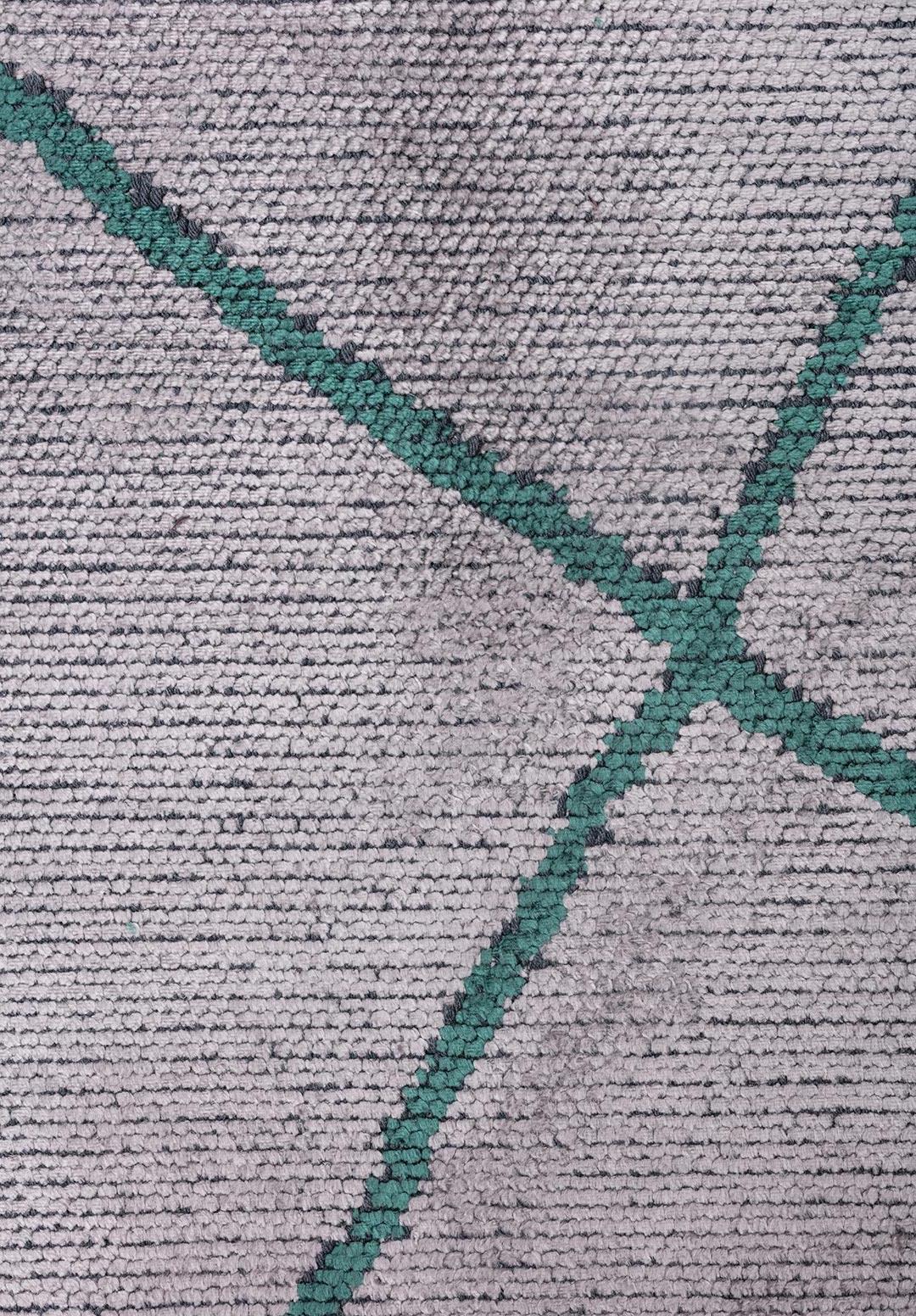 MOROCCAN DARK GREEN - LIGHT GREY RUG