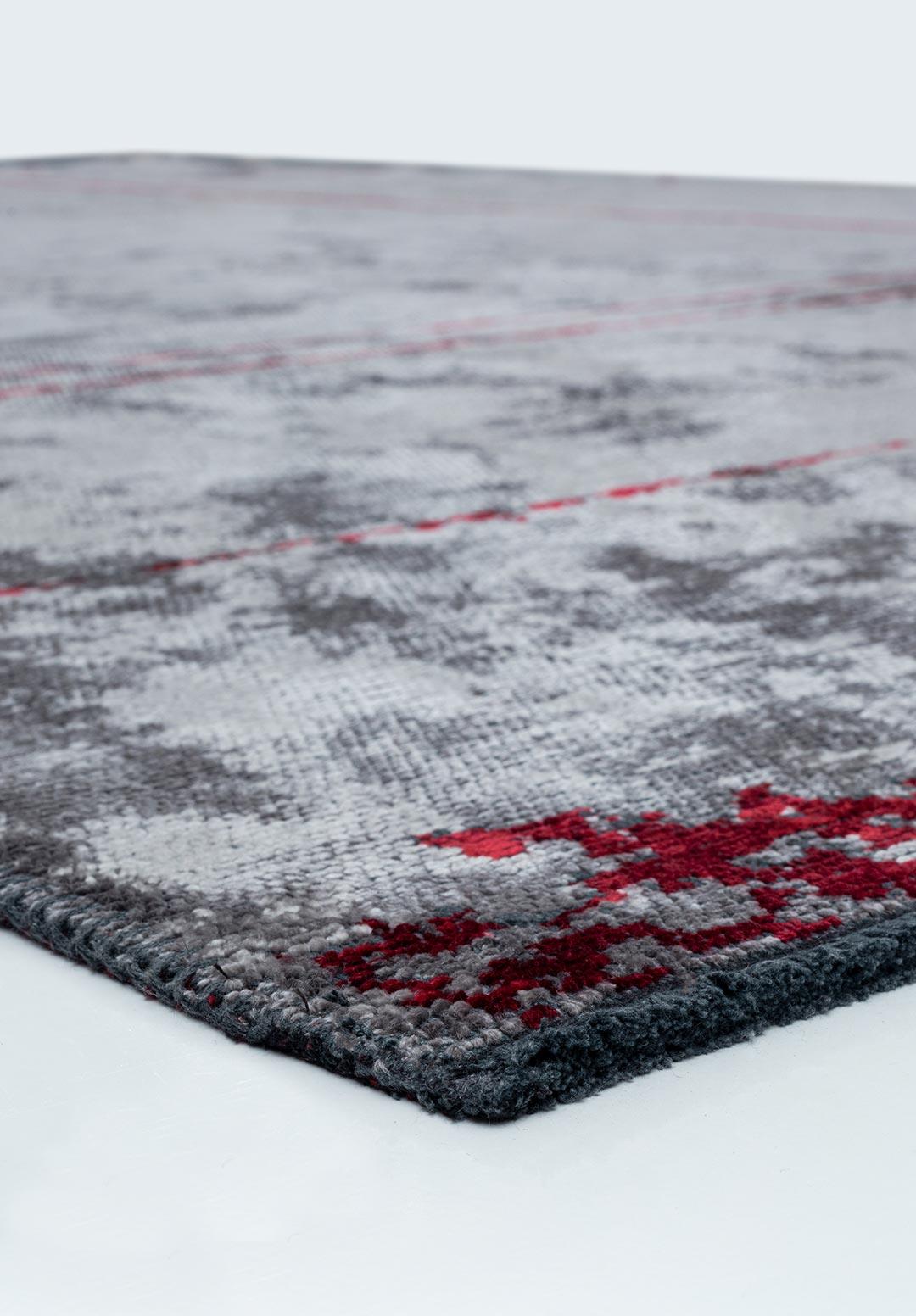 BARBER RED - LIGHT GREY RUG