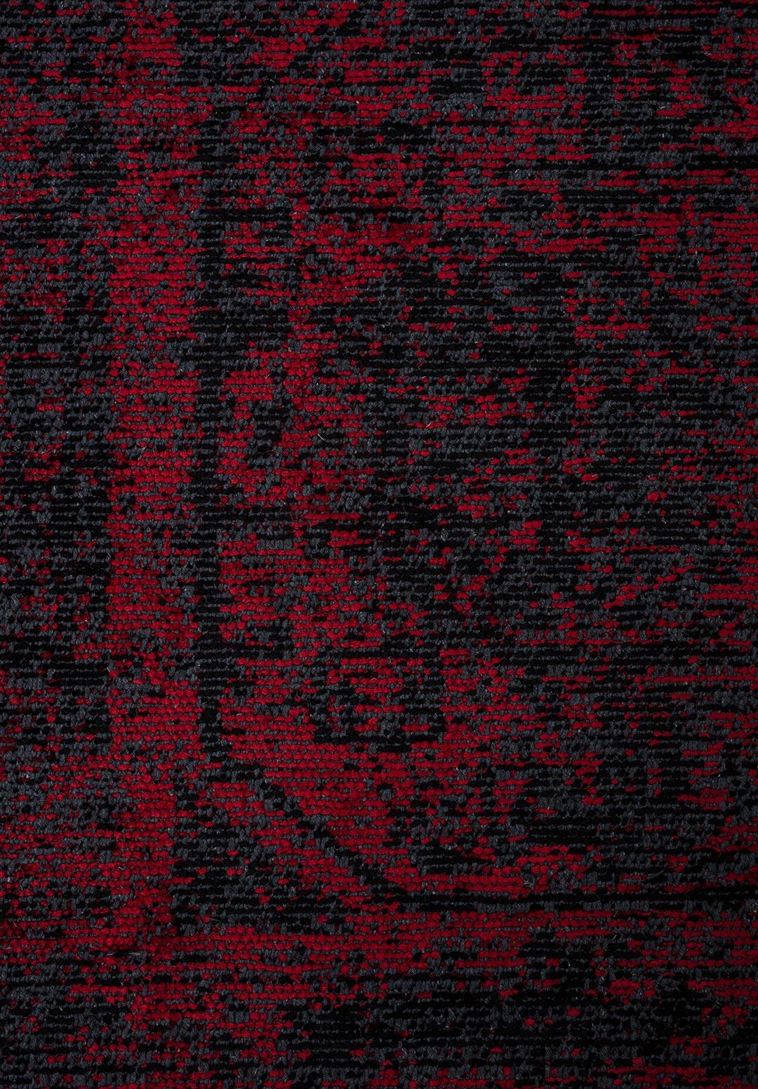 TILE BLACK - RED RUG