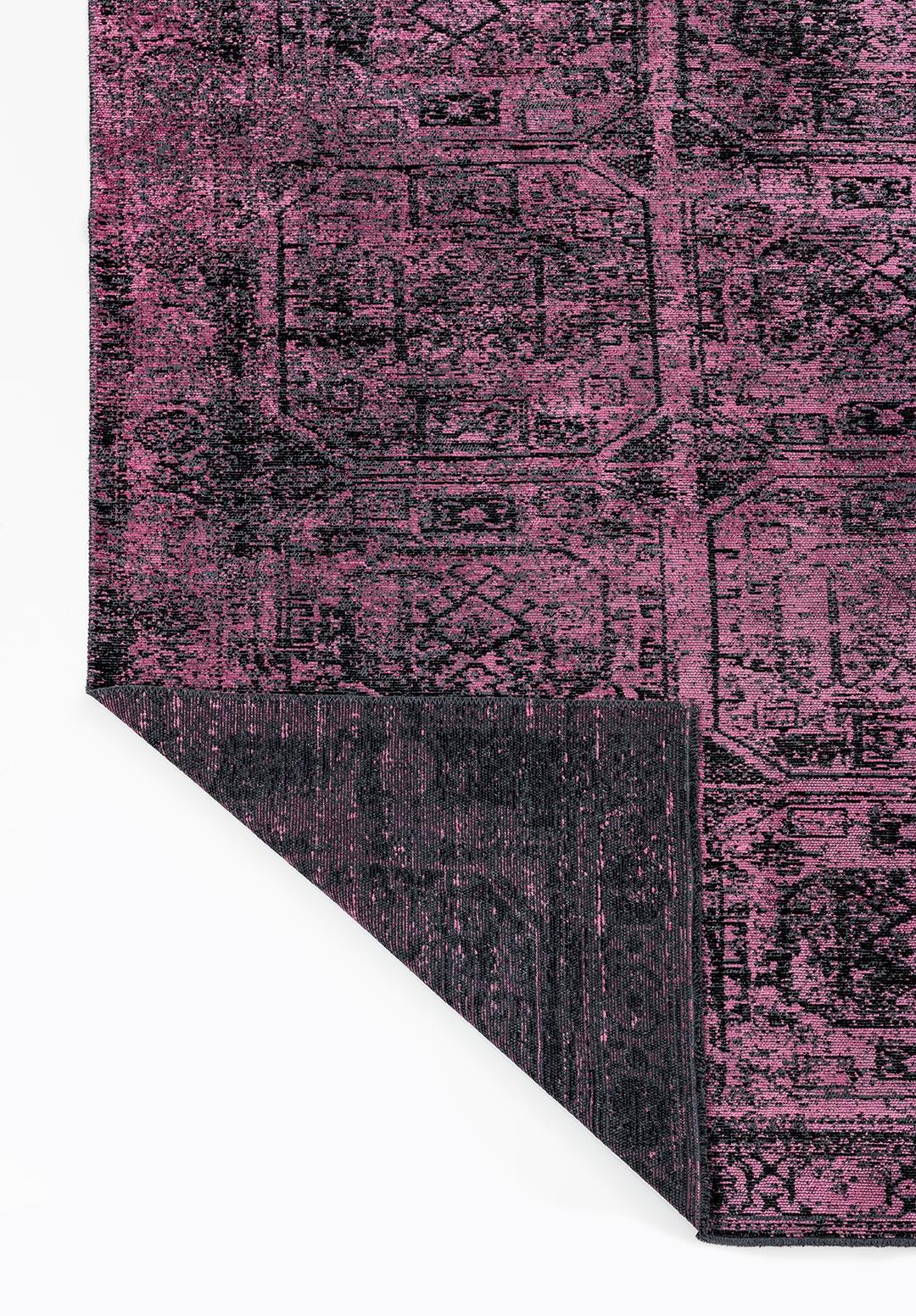TILE BLACK - PINK RUG