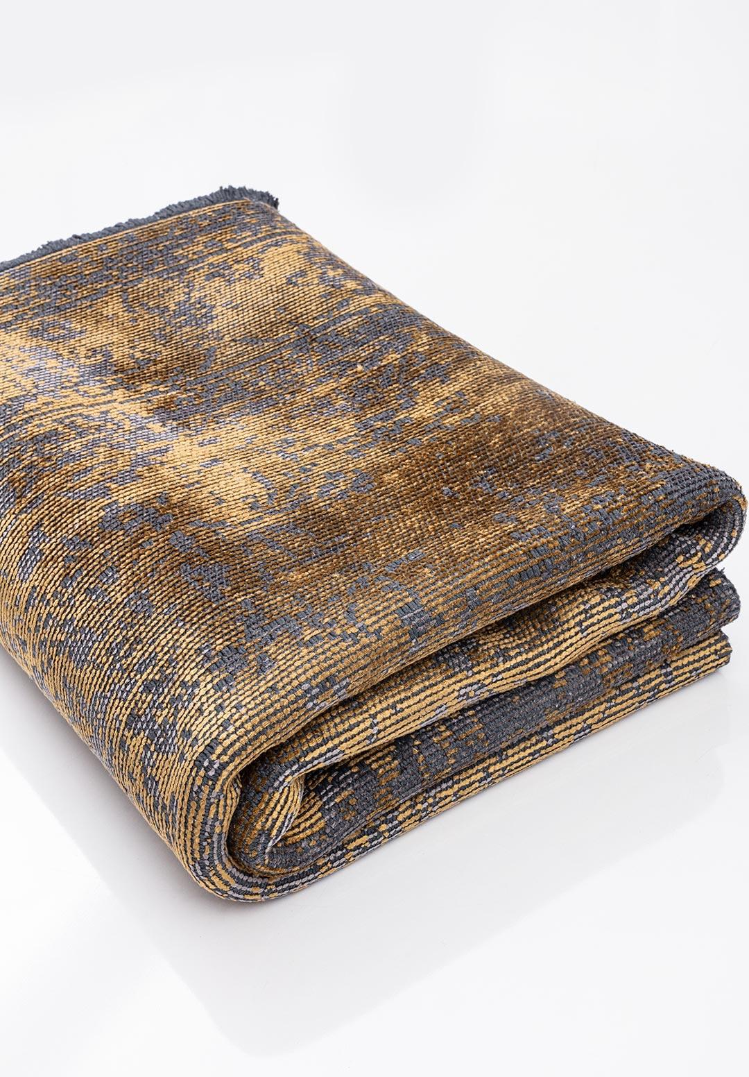 MEDALLION GREY - GOLD RUG