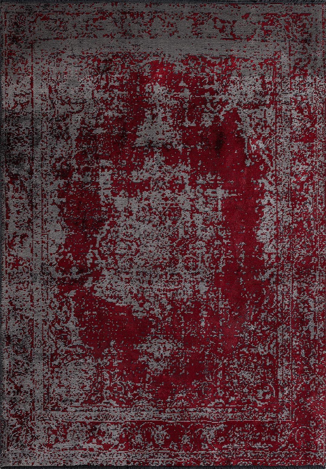 MEDALLION GREY - RED RUG