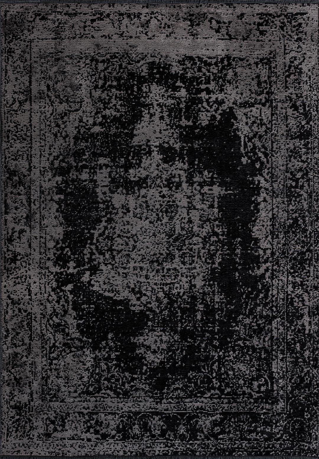 MEDALLION GREY - BLACK RUG