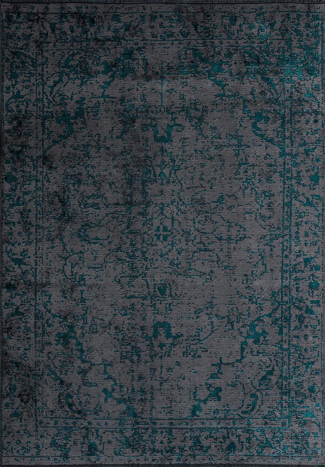 IVY GREY - DARK TURQUOISE RUG
