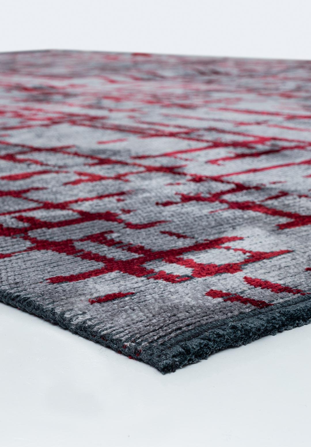 AXIS RED - LIGHT GREY RUG