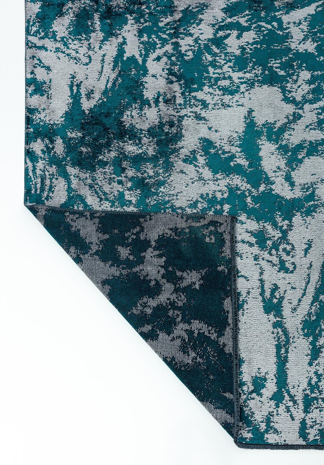 MARBLE DARK TURQUOISE - LIGHT GREY RUG