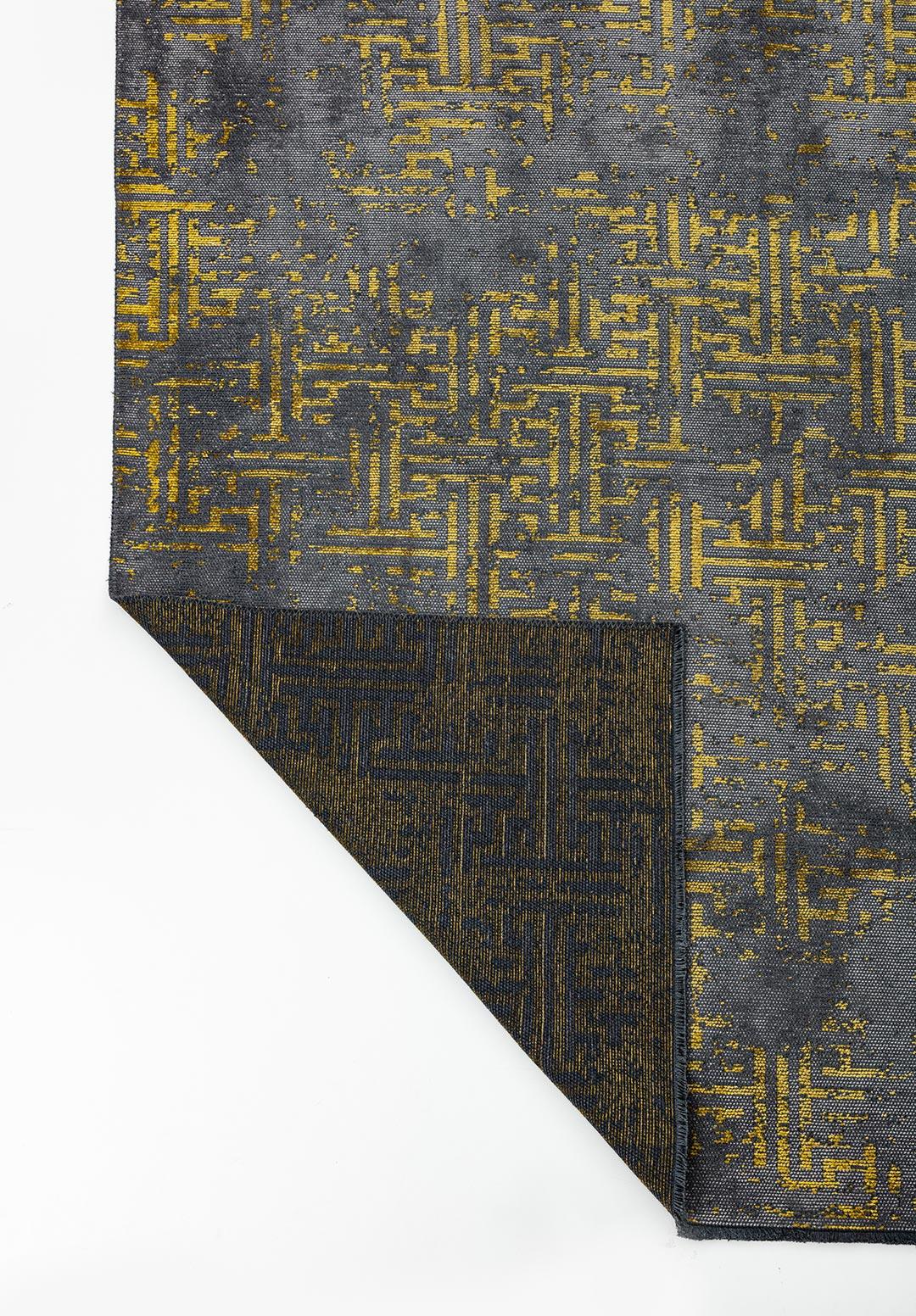 LABYRINTH GREY - YELLOW RUG