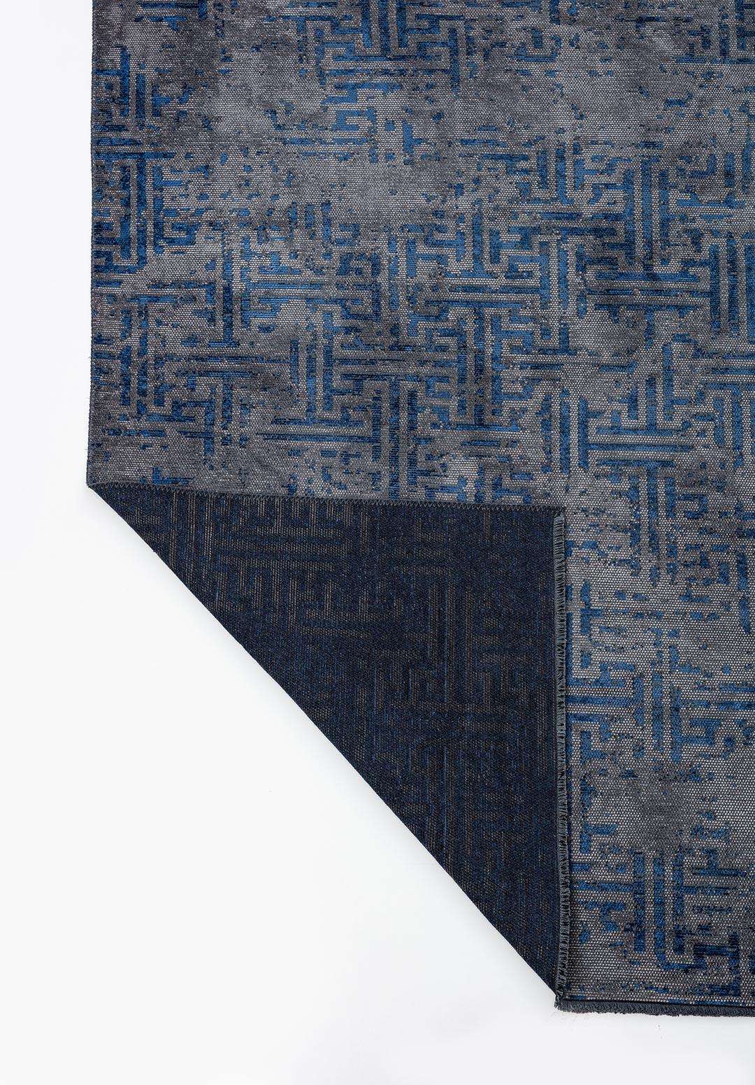 LABYRINTH GREY - NAVY BLUE RUG