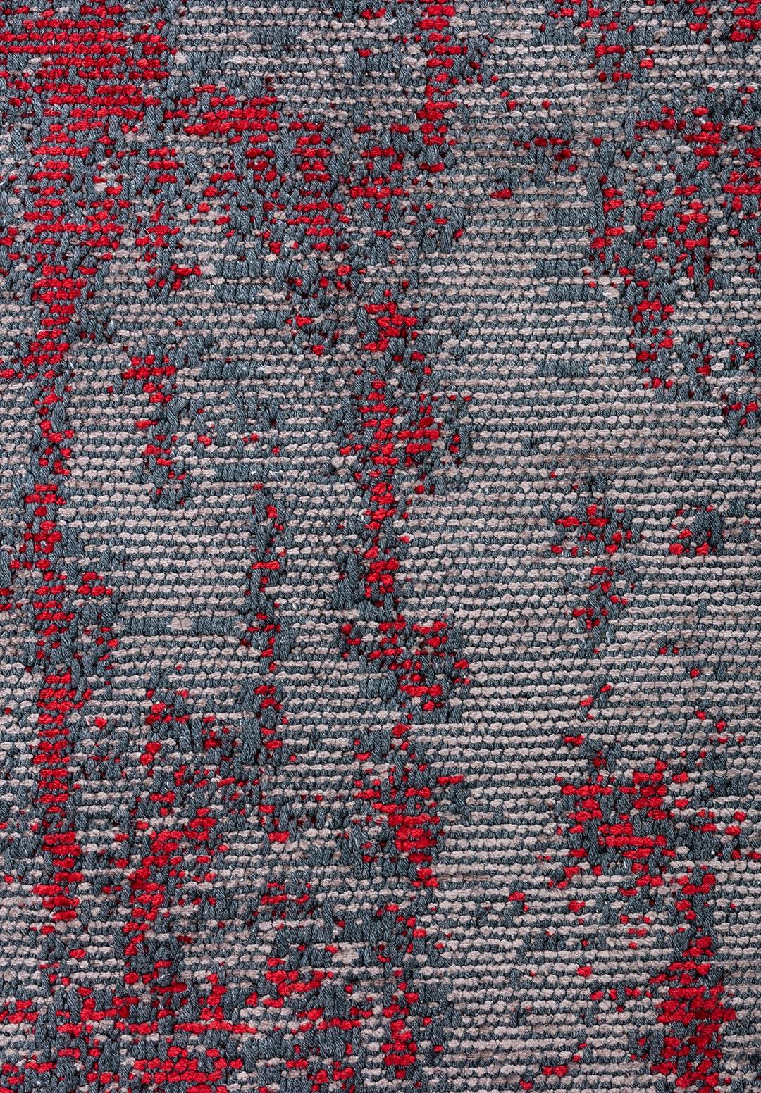 CAESAR DARK GREY - RED RUG