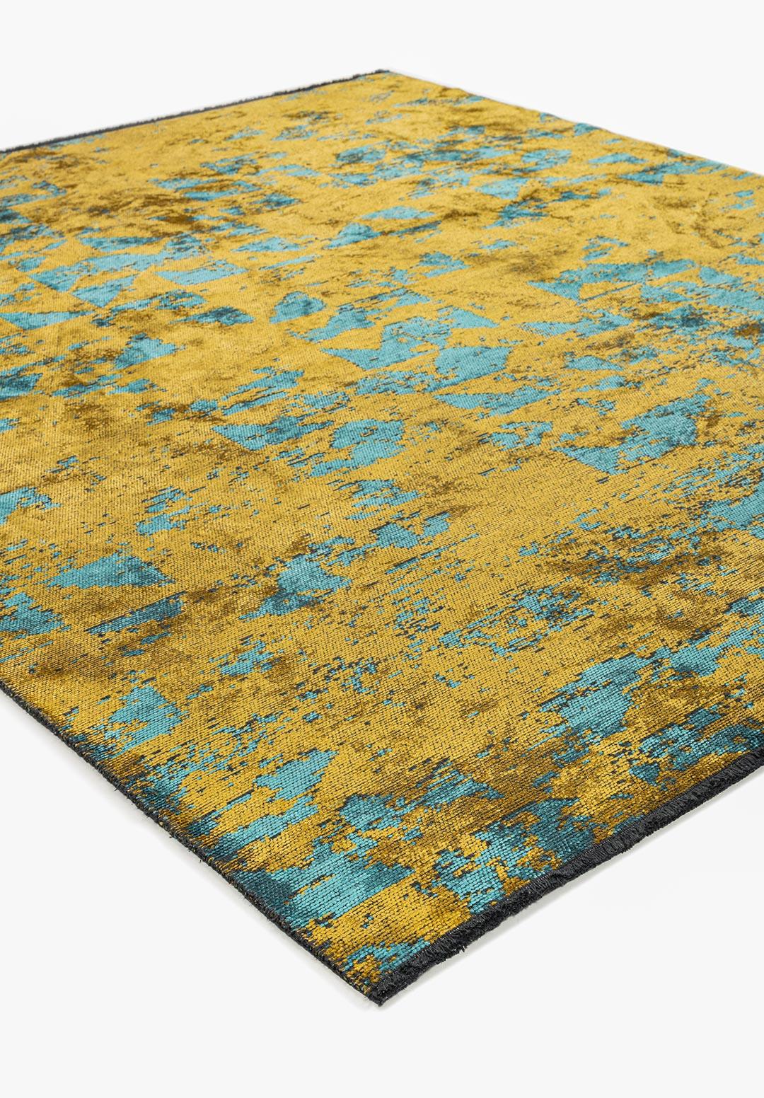 TRIANGLE YELLOW - TURQUOISE RUG