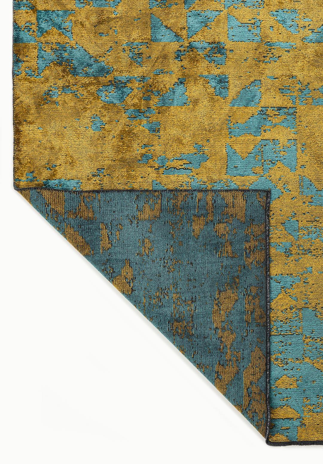 TRIANGLE YELLOW - TURQUOISE RUG