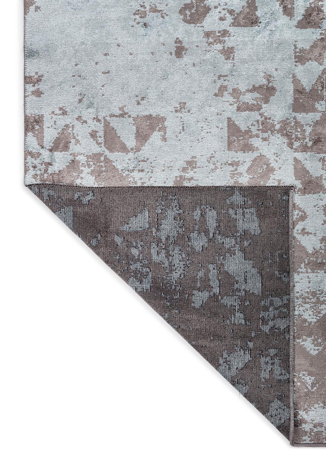 TRIANGLE ICE BLUE - DARK GREY RUG