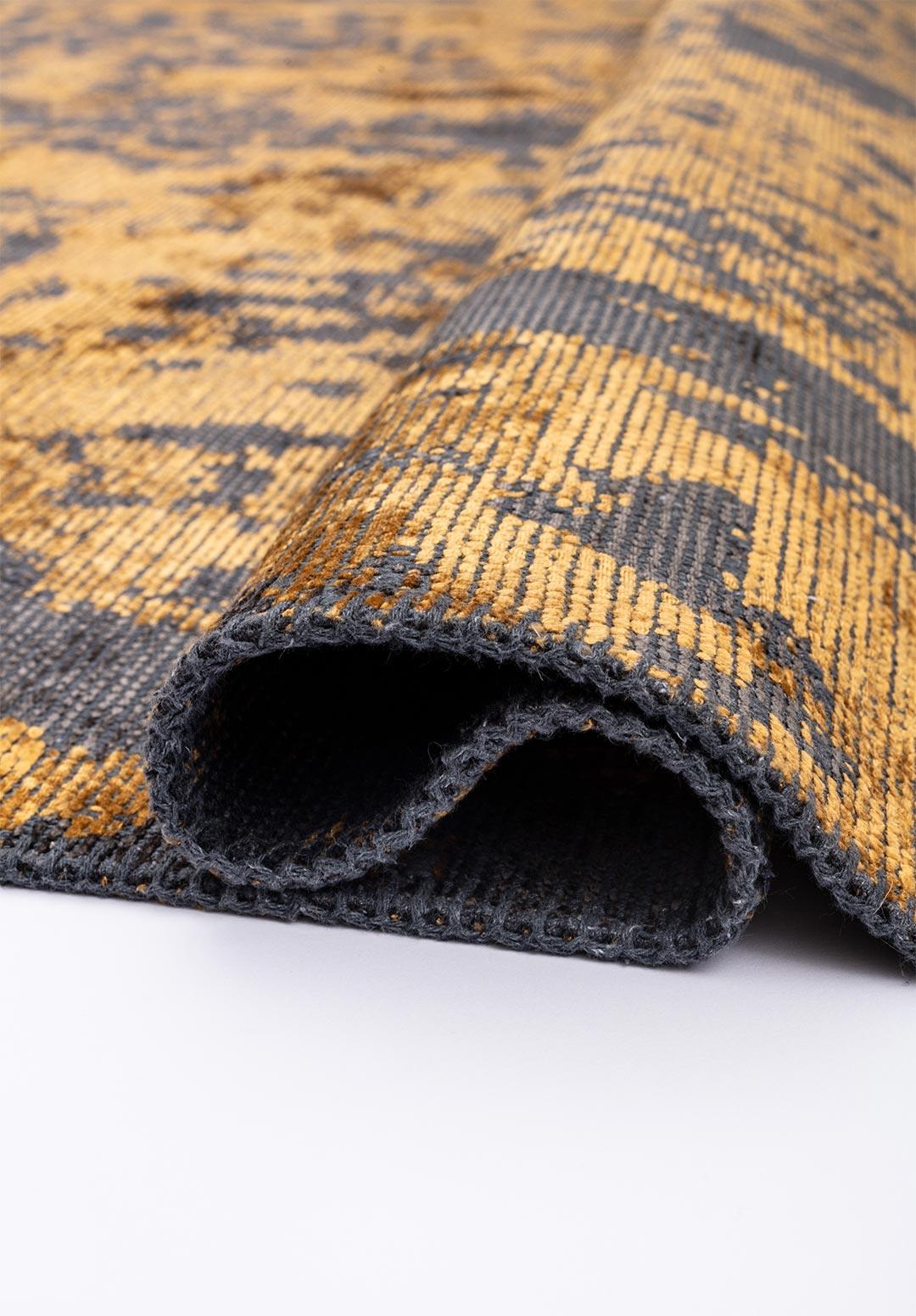RISE ANTHRACITE - MUSTARD RUG