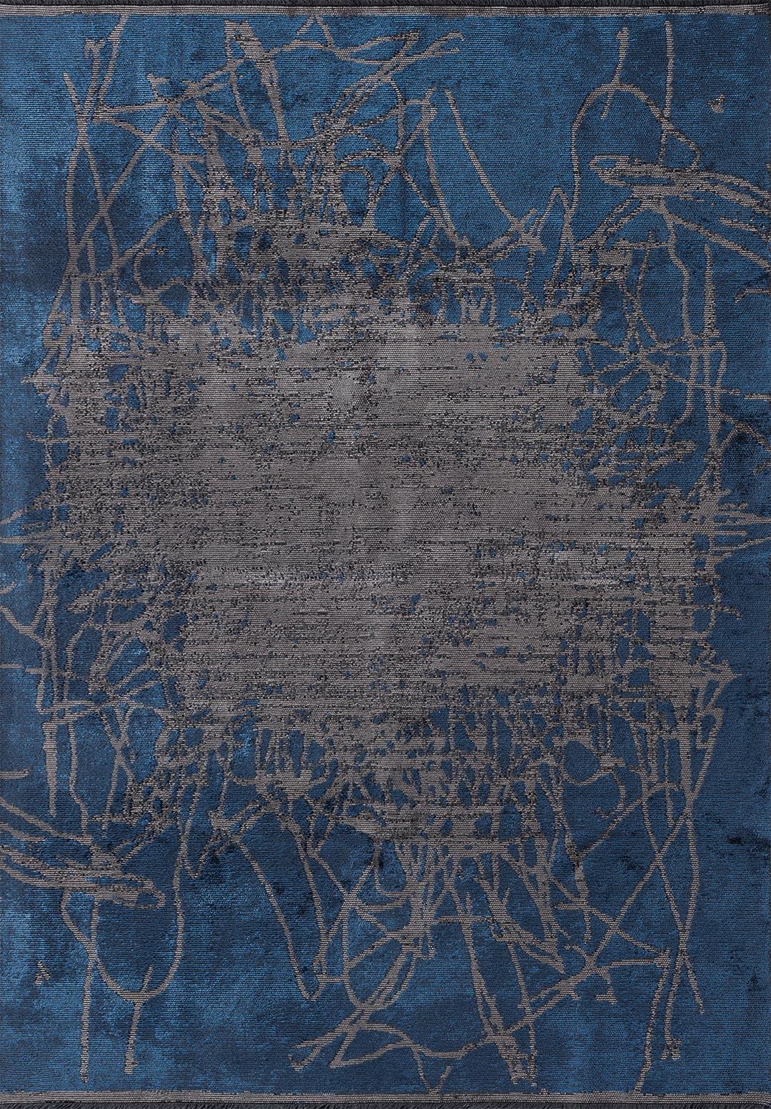 SPLASH NAVY BLUE - GREY RUG