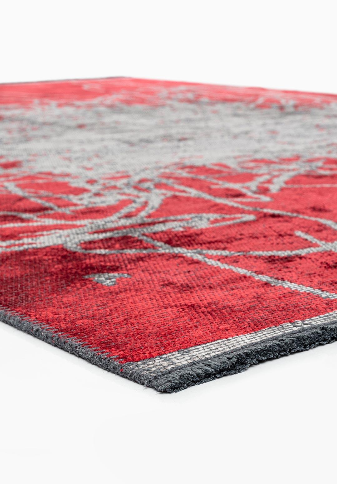 SPLASH RED - GREY RUG