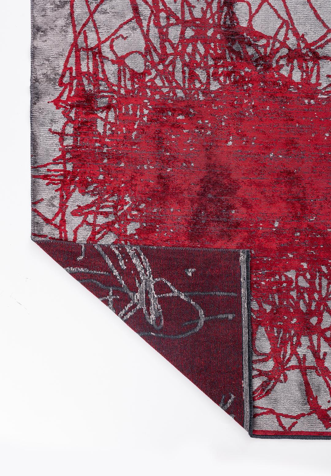 SPLASH GREY - RED RUG