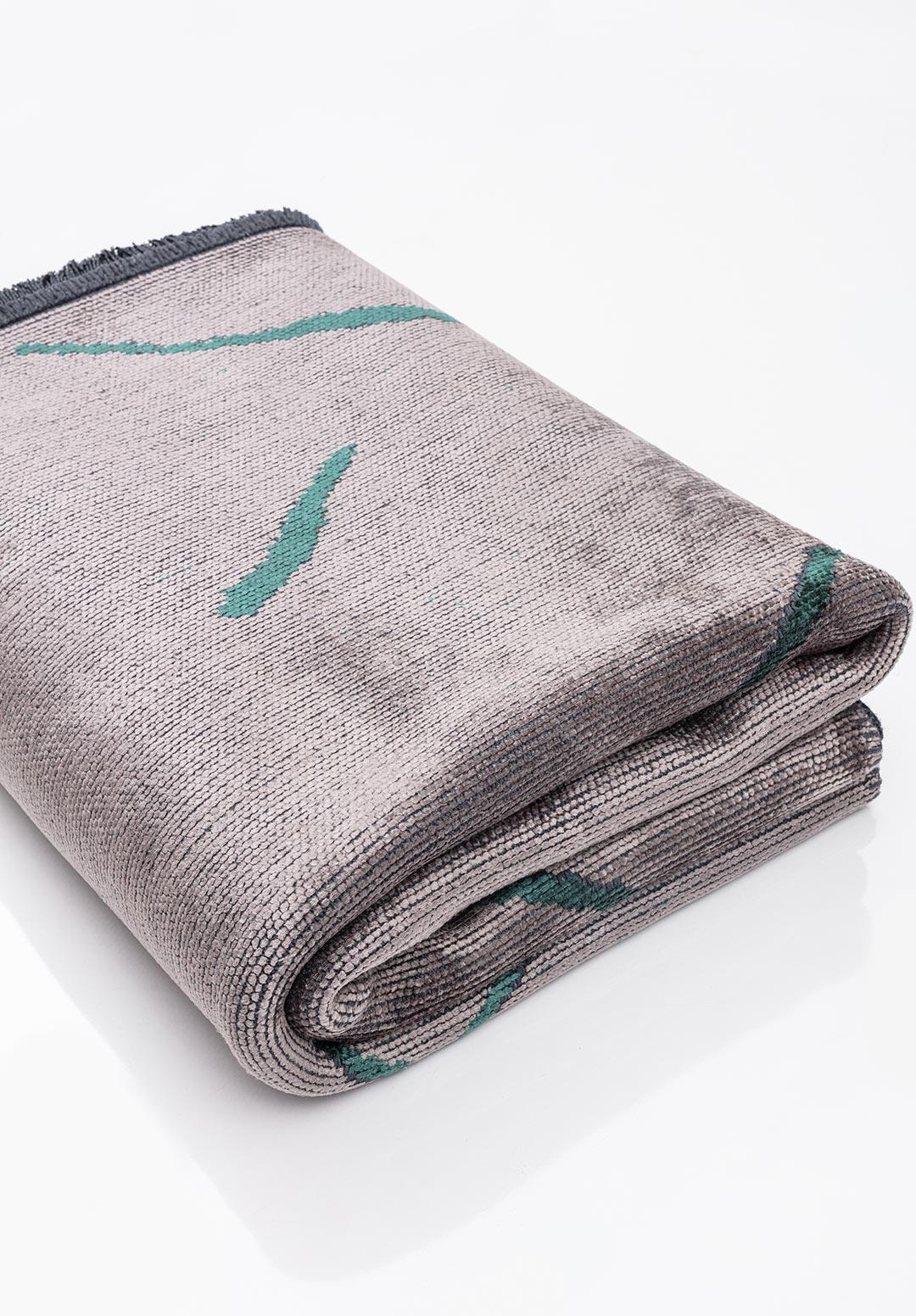 WAVE DARK GREEN - LIGHT GREY RUG