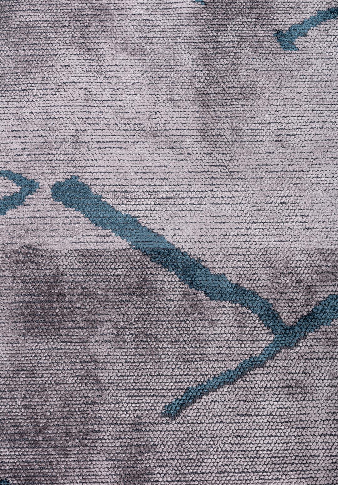 WAVE PETROL - LIGHT GREY RUG